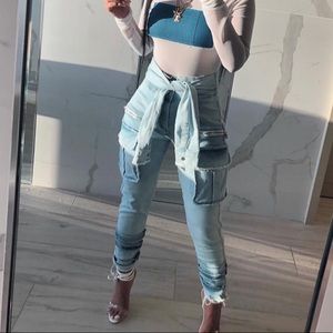 Mina Monroe denim tie jeans